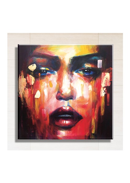 Emilim Modern Sanat Kadın Portre Yağlı Boya Reprodüksiyon Kanvas Tablo TBL1649 (40X40 Cm)