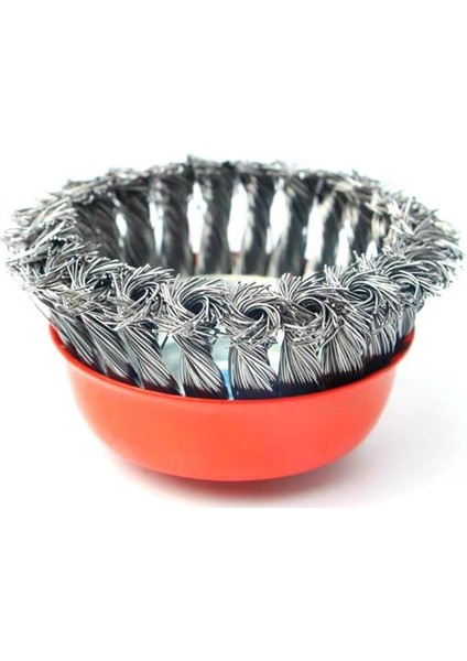 Burgulu Çanak Tel Fırça 100MM