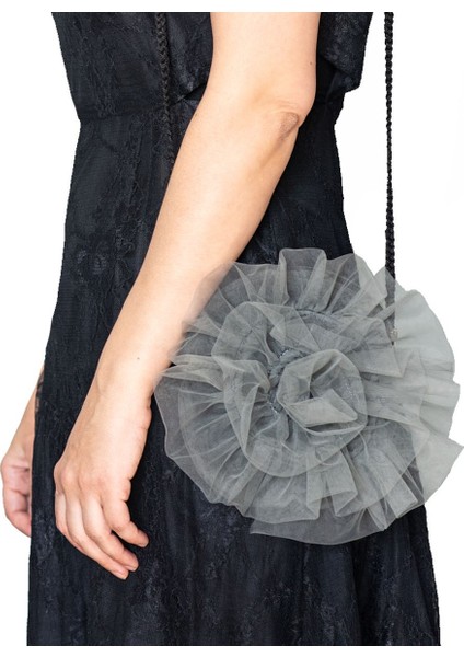 Tül Çiçek Figürlü Mini Omuz Çantası modelleri