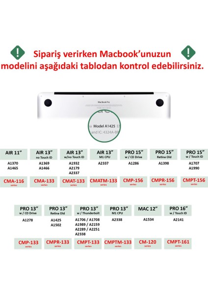 Apple 13" Macbook Air A1932 A2179 A2337 M1 Kristal Lacivert Kılıf Koruyucu + Ekran Filmi