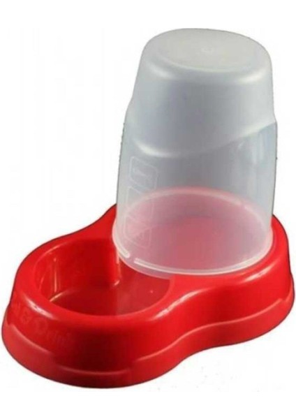 Hazneli Su ve Mama Kabı 1.5 lt Kırmızı Köpek ve Kedi İçin