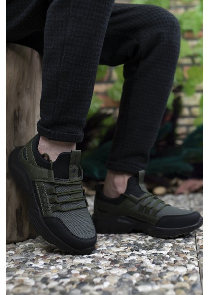 Haki Siyah Siyah Kadın-Erkek Sneaker 0012072