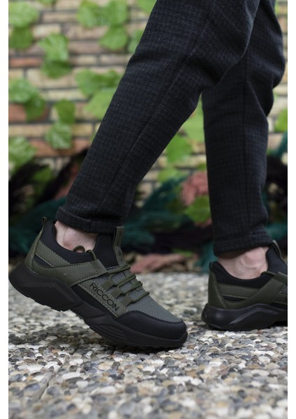 Haki Siyah Siyah Kadın-Erkek Sneaker 0012072