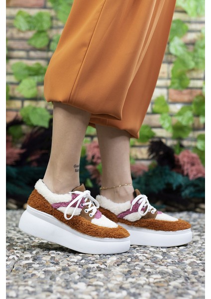 Tarçın Kadın Tüylü Sneaker 0012106 fırsatları