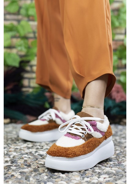 Tarçın Kadın Tüylü Sneaker 0012106 indirimleri