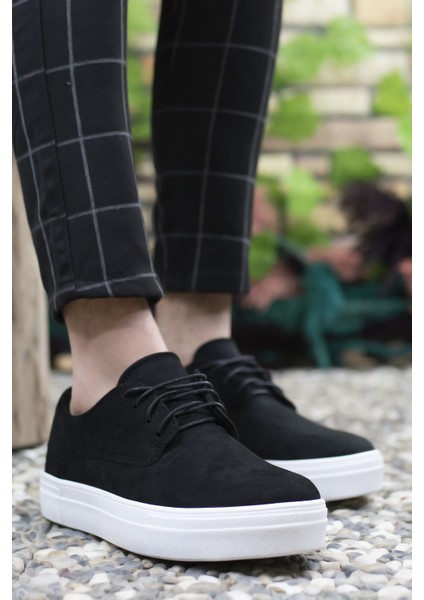Siyah Beyaz Süet Erkek Sneaker 0012365 indirimleri