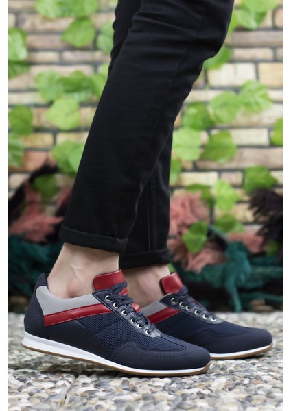 Lacivert Beyaz Kırmızı Erkek Sneaker 0012828