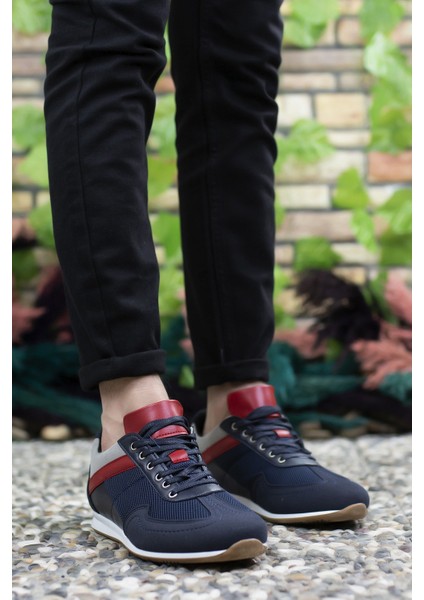 Lacivert Beyaz Kırmızı Erkek Sneaker 0012828