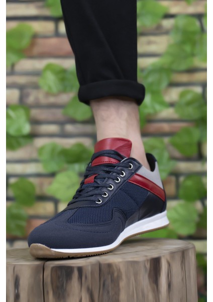 Lacivert Beyaz Kırmızı Erkek Sneaker 0012828