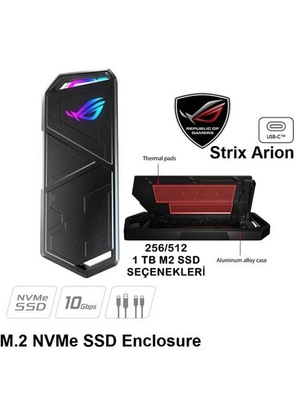 Rog Strix Arion Lite 256 GB Type-C Harici SSD