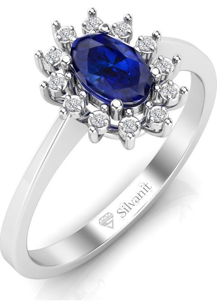 Pırlanta 0,60 Karat Pırlantalı Safir Yüzük