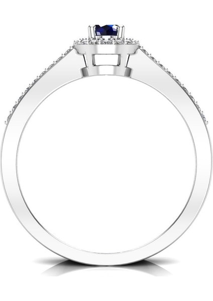 Pırlanta 0,50 Karat Pırlantalı Safir Yüzük
