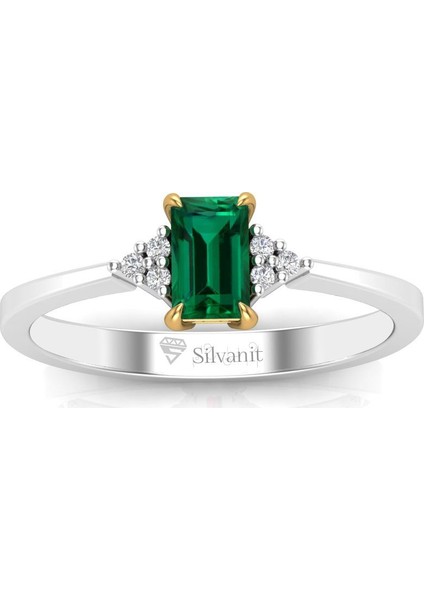 0,50 Karat Pırlantalı Zümrüt Yüzük modelleri
