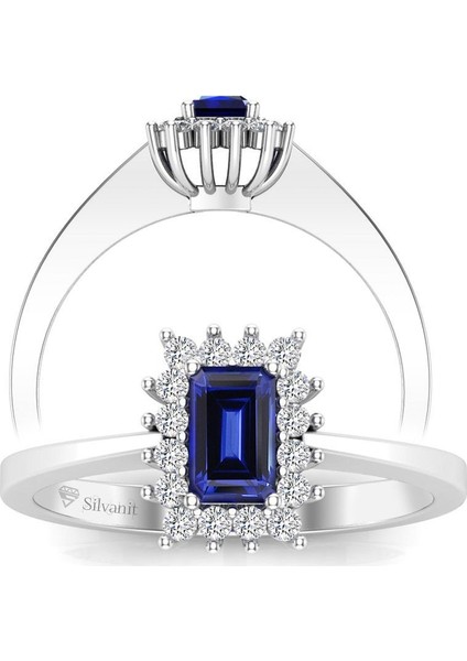 Pırlanta 0,65 Karat Pırlantalı Safir Yüzük