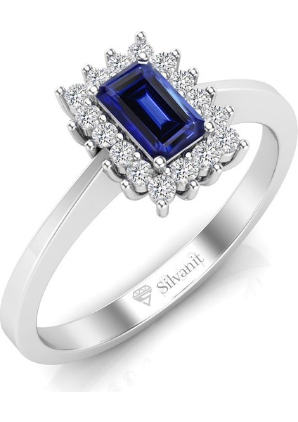 Pırlanta 0,65 Karat Pırlantalı Safir Yüzük