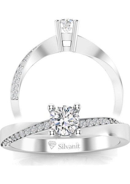 0,40 Karat F Renk Uluslararası Sertifikalı Pırlanta Tektaş Yüzük