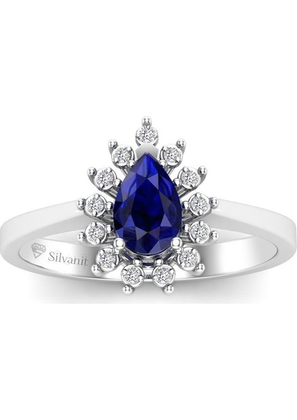 0,50 Karat Pırlantalı Safir Yüzük modelleri