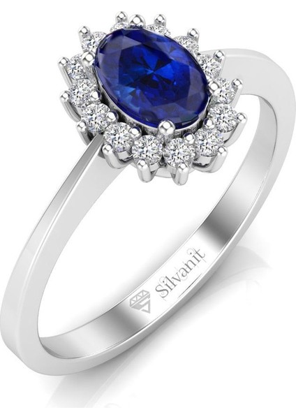 Pırlanta 0,60 Karat Pırlantalı Safir Yüzük