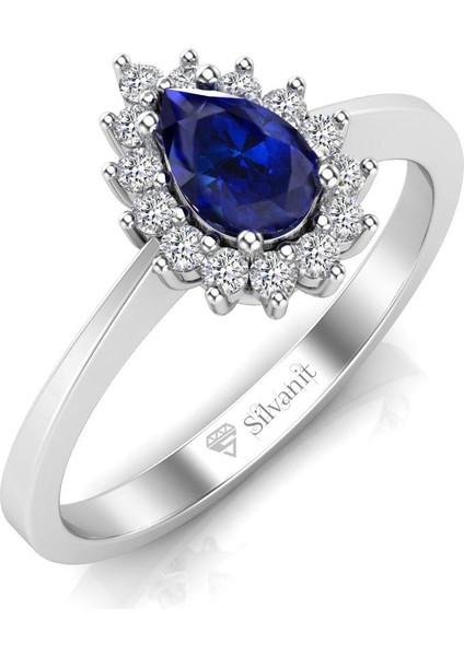 Pırlanta 0,60 Karat Pırlantalı Safir Yüzük