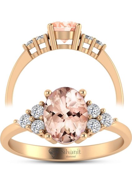 Morganite Oval Pırlanta Yüzük