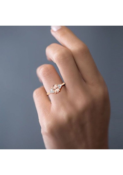 Morganite Oval Pırlanta Yüzük indirimleri