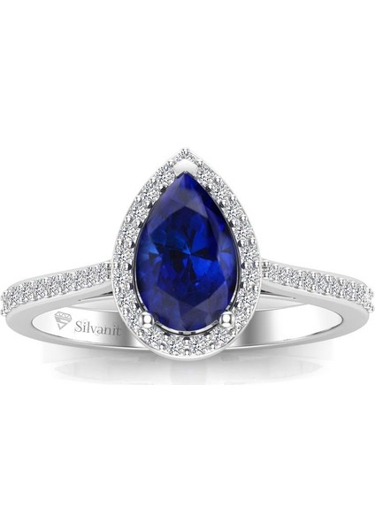 0,80 Karat Pırlantalı Safir Yüzük