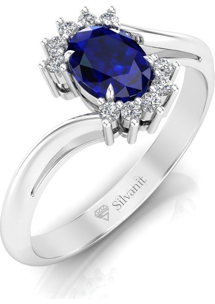 0,50 Karat Pırlantalı Safir Yüzük fiyatları