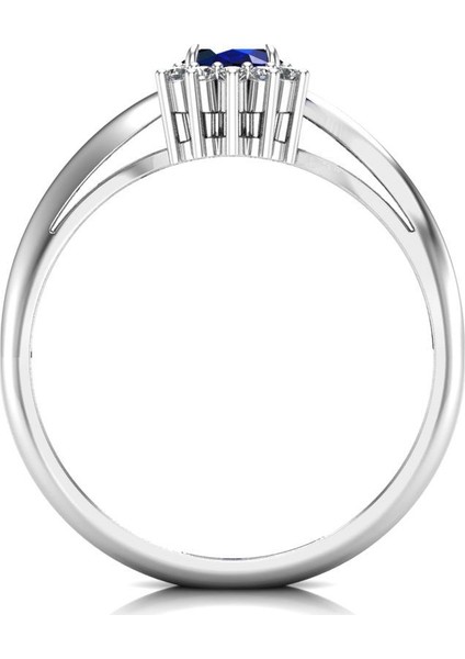 0,50 Karat Pırlantalı Safir Yüzük modelleri