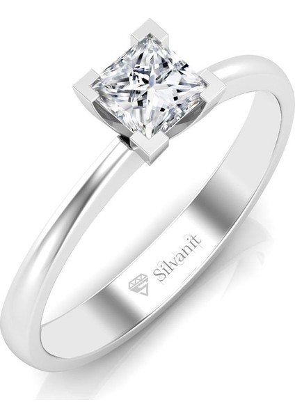 0,50 Karat G Renk Uluslararası Sertifikalı Pırlanta Prenses Yüzük fiyatları