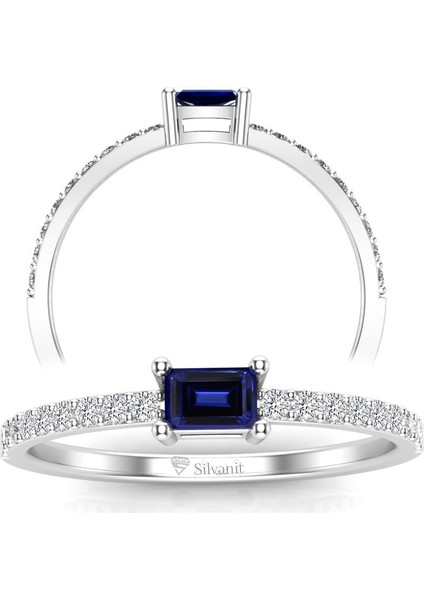 Pırlanta 0,35 Karat Pırlantalı Safir Yüzük