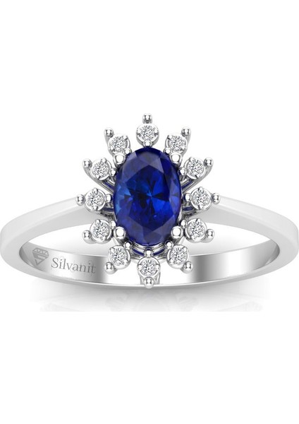 Pırlanta 0,60 Karat Pırlantalı Safir Yüzük