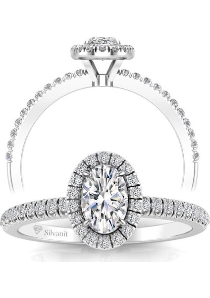 0,50 Karat F Renk Uluslararası Sertifikalı Pırlanta Oval Yüzük