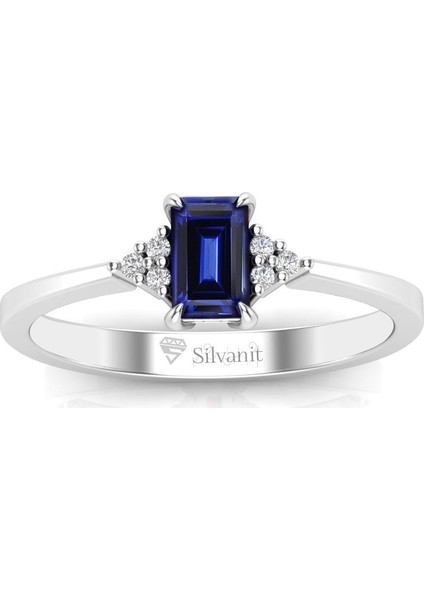 Pırlanta 0,50 Karat Pırlantalı Safir Yüzük