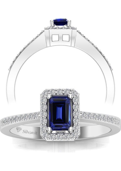 Pırlanta 0,55 Karat Pırlantalı Safir Yüzük