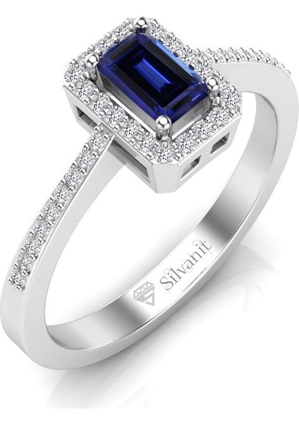 Pırlanta 0,55 Karat Pırlantalı Safir Yüzük