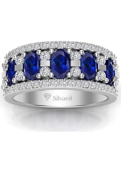 1,60 Karat Pırlantalı Safir Yüzük