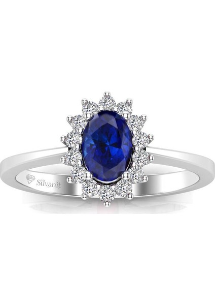0,60 Karat Pırlantalı Safir Yüzük modelleri