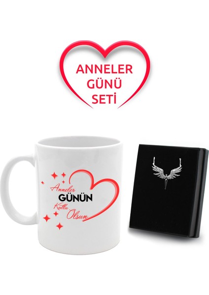 Anneler Gününe Özel Kupa & Gümüş Kaplama Mikail Melek Kolye
