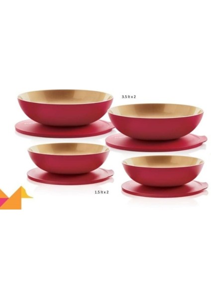 Berrak Kırmızı Gold Orta Set