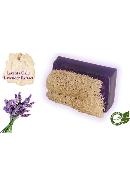 Sabunu 120 gr Lavantalı Doğal Kabak Lifli Keseli Set