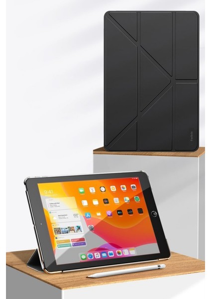 Apple iPad Pro 11 Inç 2020 (2.nesil) Fuchsia Akıllı Kılıf, Ince Hafif Saydam Buzlu Arka Koruyucu Kapak Kalemlikli Trifolding Otomatik Uyku Modu Rose Gold