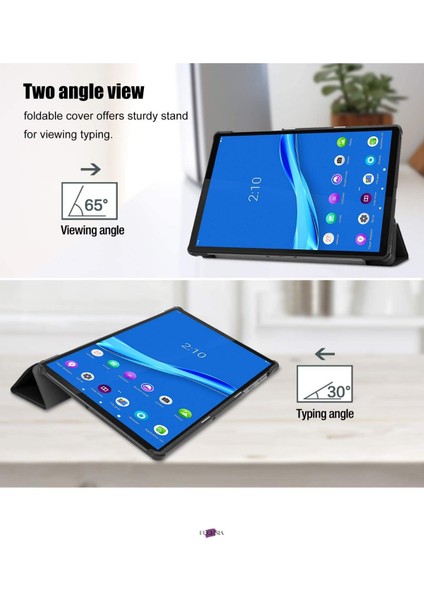 Lenovo Tab M10 Fhd TB-X606F 10.3 Inç 2. Nesil Lenovo Tab M10 Plus Için Ince Hafif Akıllı Kapak M10 Plus TB-X606F - X606X 10,3" Fhd 2020 Mavi