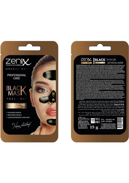 Black Mask Tek Kullanımlık Yüz Maskesi 20 gr Siyah