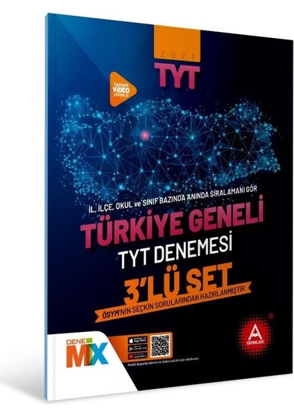 2021 TYT Türkiye Geneli Çıkmış Sorular Denemesi 3 Lü Set