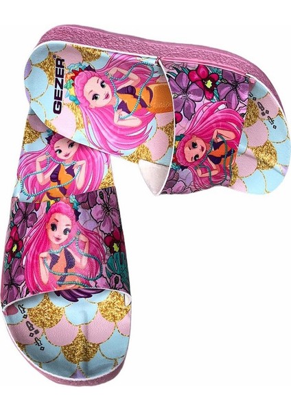 Yazlık Kız Çocuk Prenses Baskılı Havuz Deniz Banyo Ve Günlük Terlik