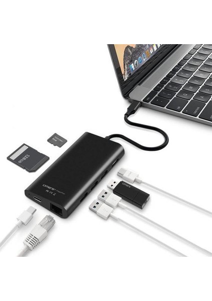 Type-C To 3 Port USB 3.0 HDMI Ethernet Sd Tf Kart Okuyucu Hub Çoklayıcı