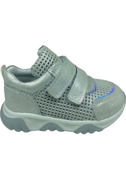 Bebe Kız Çocuk Spor Ayakkabı Gümüş Lazerli CIRTLI%100DERI Anatomik