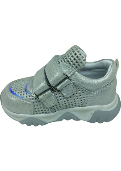Bebe Kız Çocuk Spor Ayakkabı Gümüş Lazerli CIRTLI%100DERI Anatomik modelleri