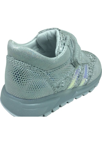 Bebe Kız Çocuk Spor Ayakkabı Gümüş Cırtlı Lastik %100DERI Anatomik fırsatları