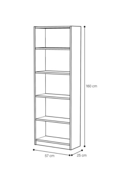 Tamamı Mdf Kitaplık 5 Bölmeli Kitaplık Parlak Beyaz fiyatları